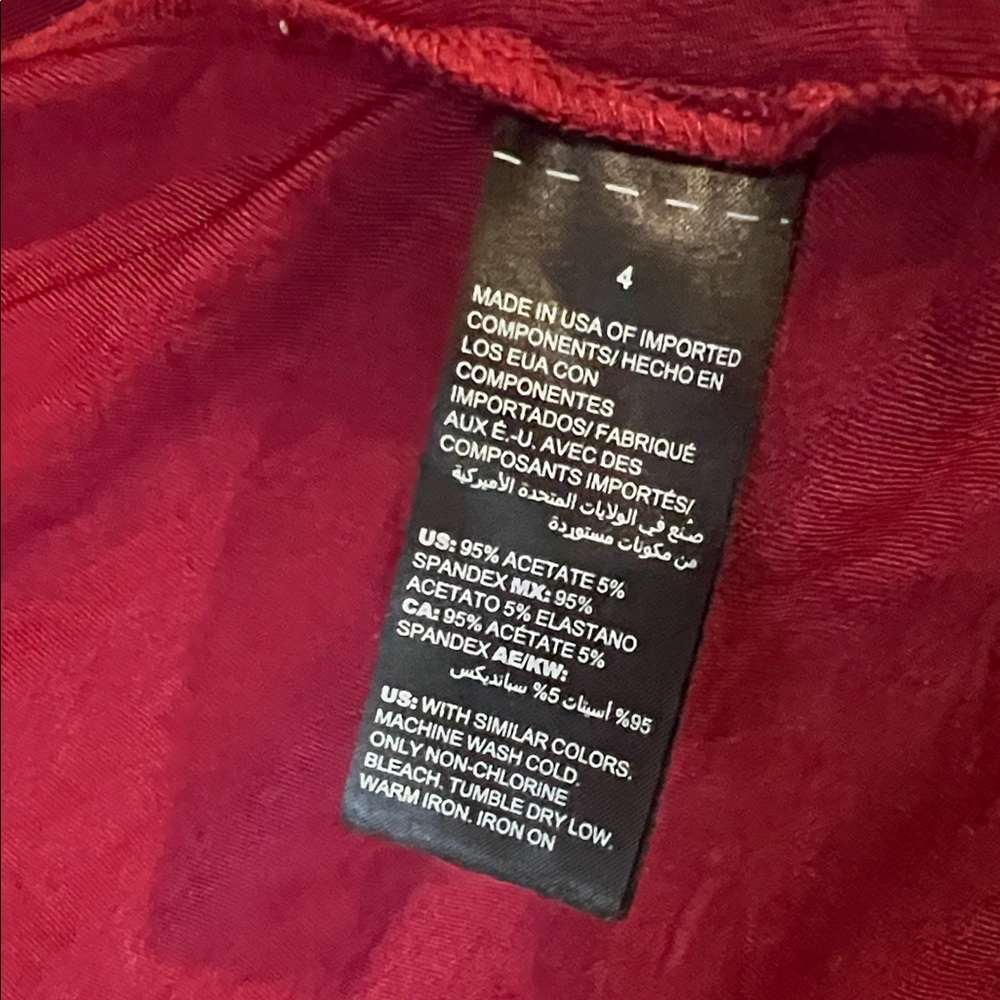 Chico's Elegant Burgundy Women's Stretch Open Front cardigan size 4 - Picture 4 of 6